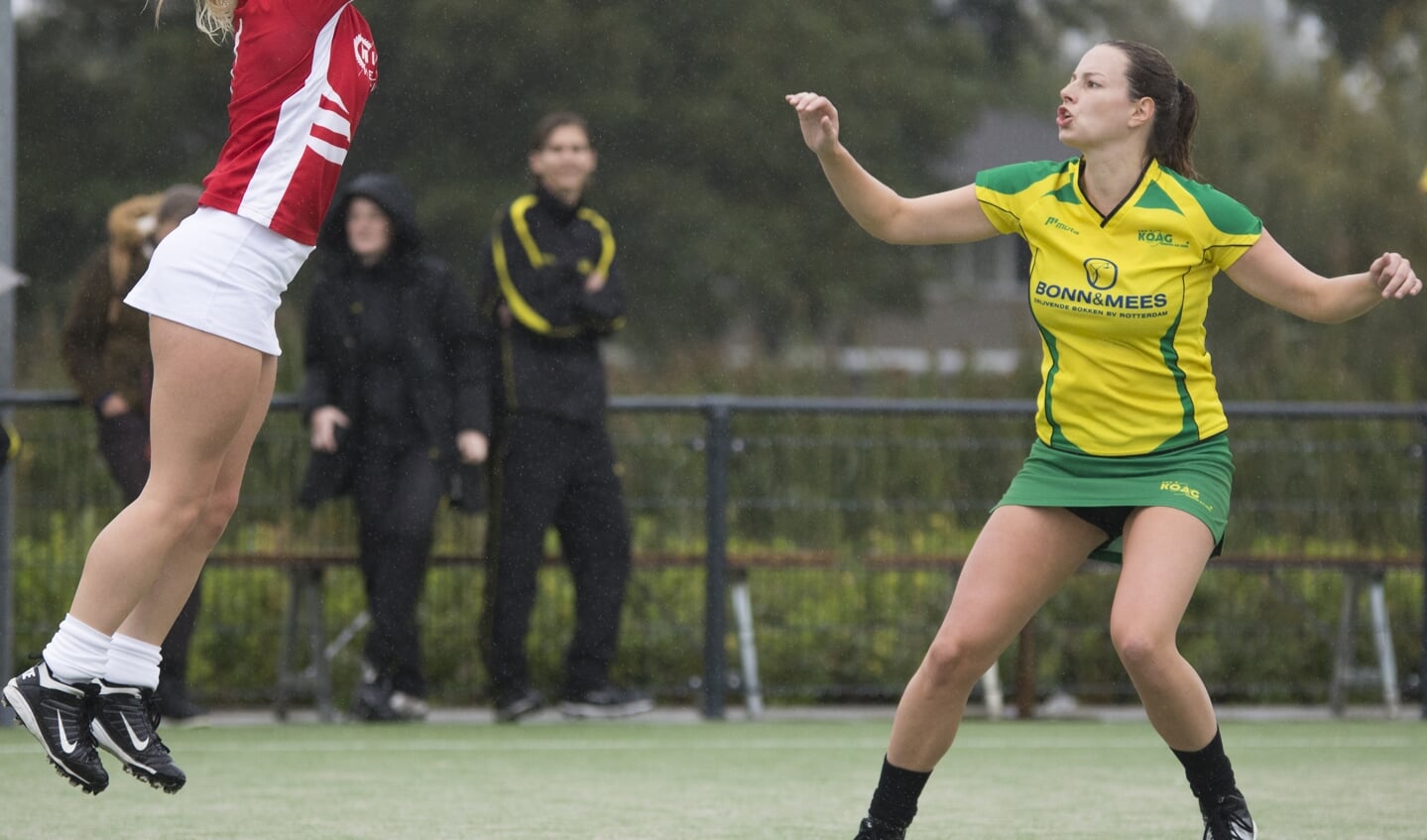 Quinty van Geemert met de schotpoging.