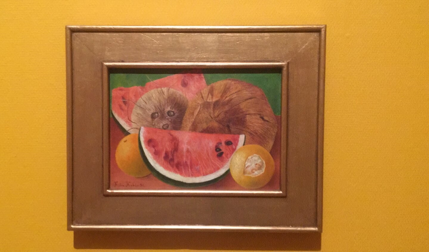 Werk van Frida Kahlo dat nu in het Cobra Museum te zien is.