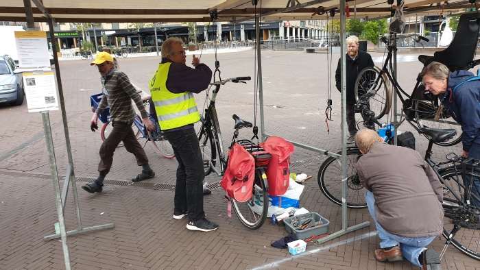 Fiets snel op werkhoogte