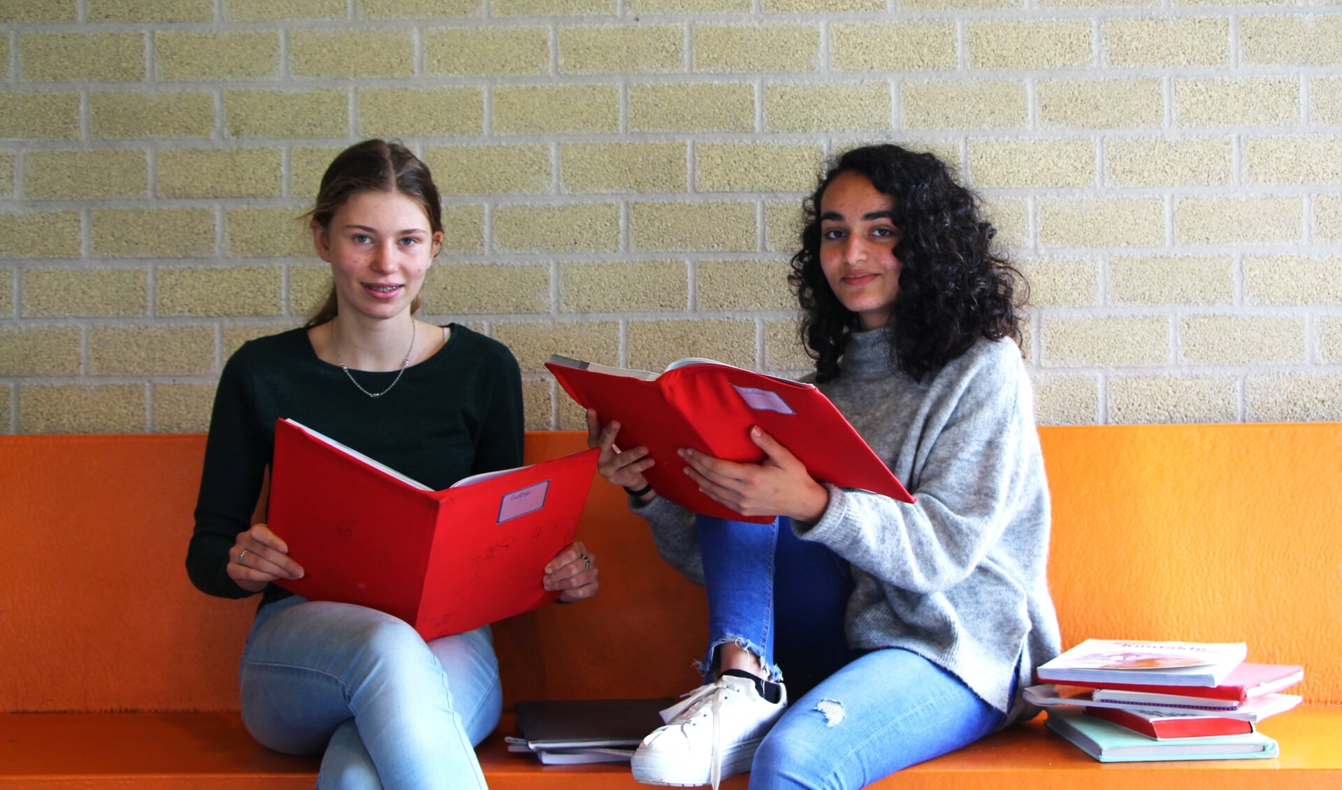 De 14-jarige Willemijn Deen (links) en Nora Kaayeb zijn sinds september dit jaar eigenaren van Bijles met Succes. 