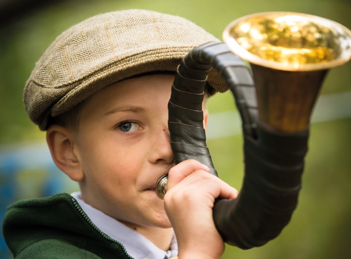 Hoornblazer op WildFair Campman