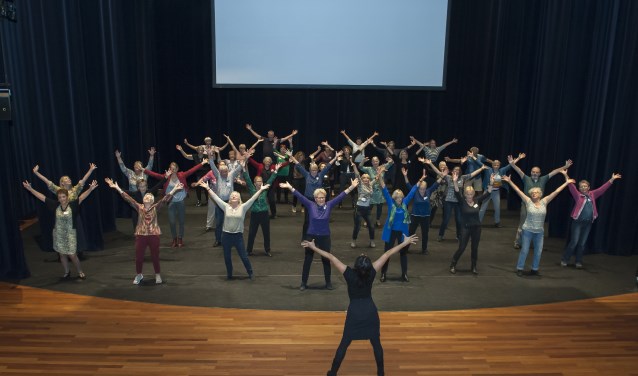 Tijdens de kick off van De Vlinder danste een grote groep enthousiaste deelnemers mee.
