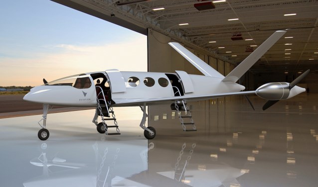 Het elektrisch aangedreven vliegtuig 'Alice' van Eviation Aircraft uit Israël.