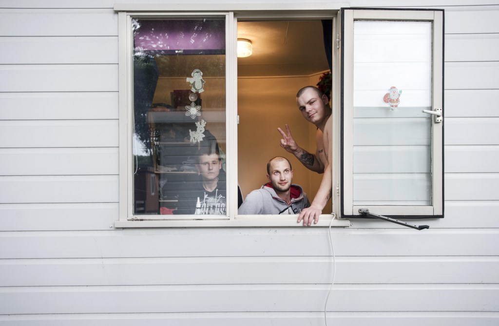 Poolse arbeidsmigranten in een recreatiewoning.