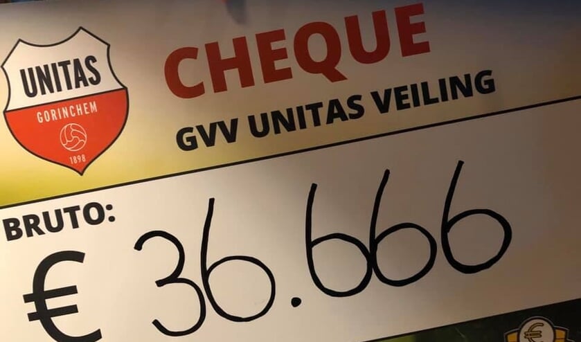 Het prachtige bedrag, de opbrengst van de veiling