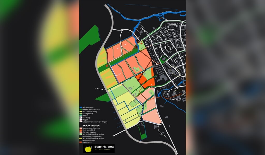 Het oude plan voor 1000 woningen ten westen van Odijk (juni 2010)