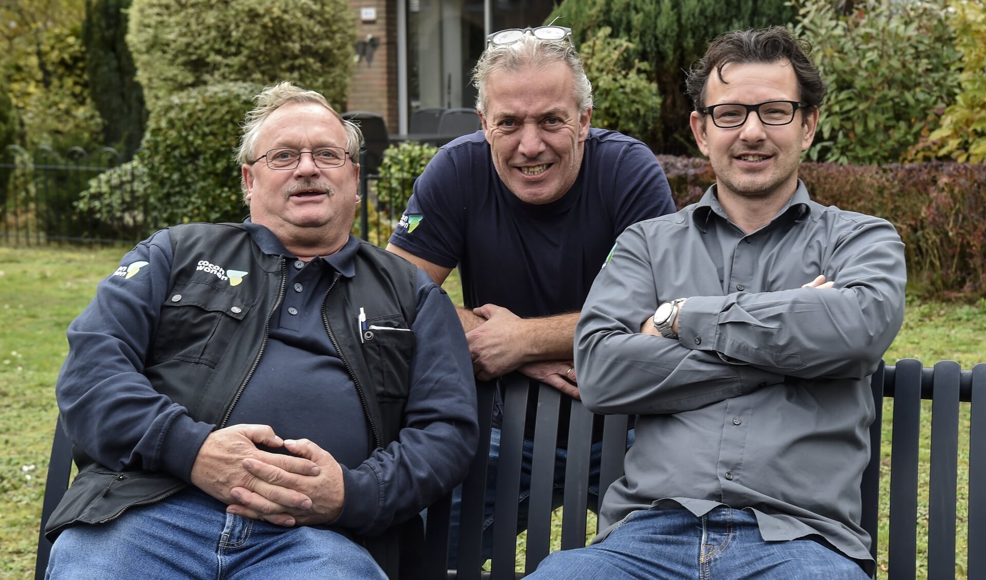 De huismeesters van Cocon Wonen, vanaf links: Arie van Schalm, Ronald de Rooij en Martijn van Wees