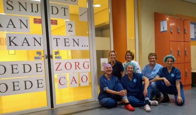 In het gehele ziekenhuis zijn protestleuzen te lezen. De een nog creatiever dan de ander.