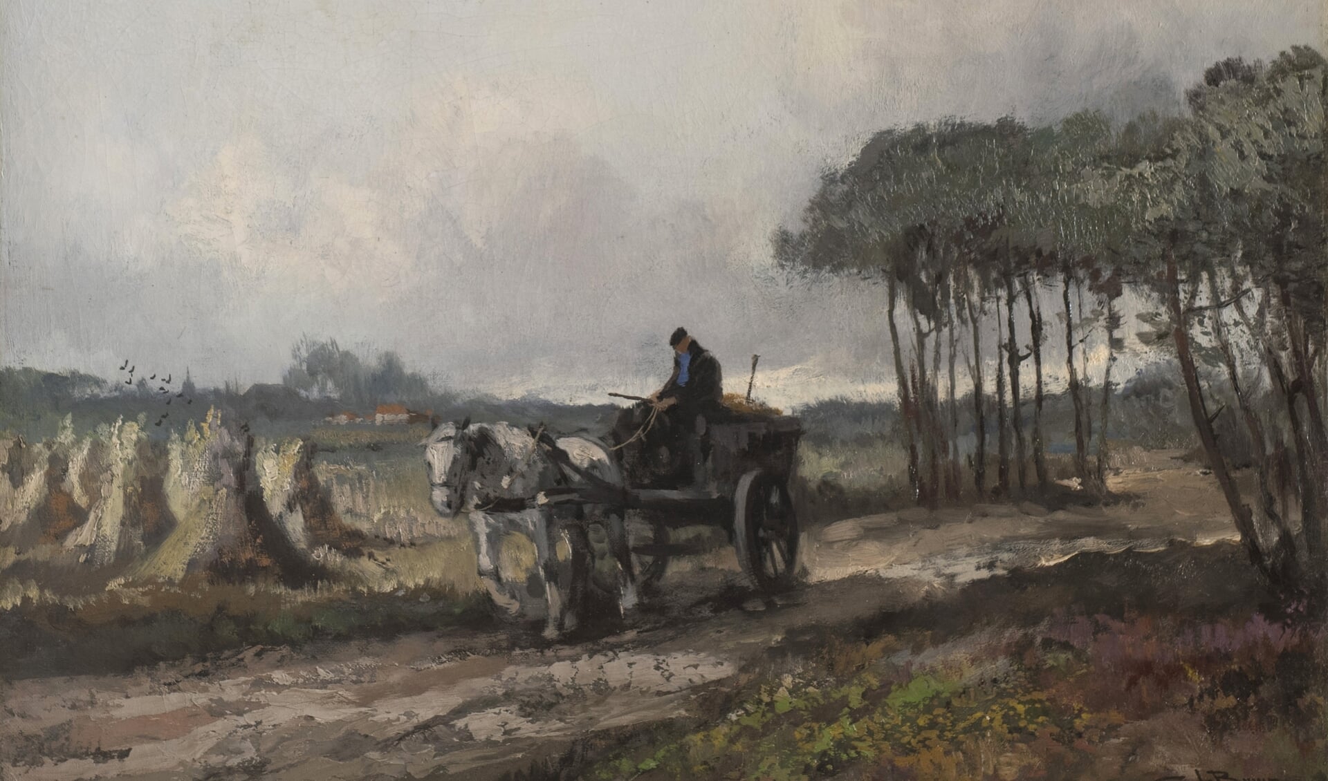 Cornelis de Bruin (1870-1940), Bij Soestdijk, 1918 - 1923. Olieverf op doek, 40 x 60 cm.
Particuliere collectie.