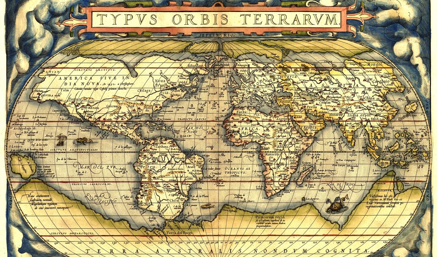 Wereldkaart uit de Ortelius atlas
