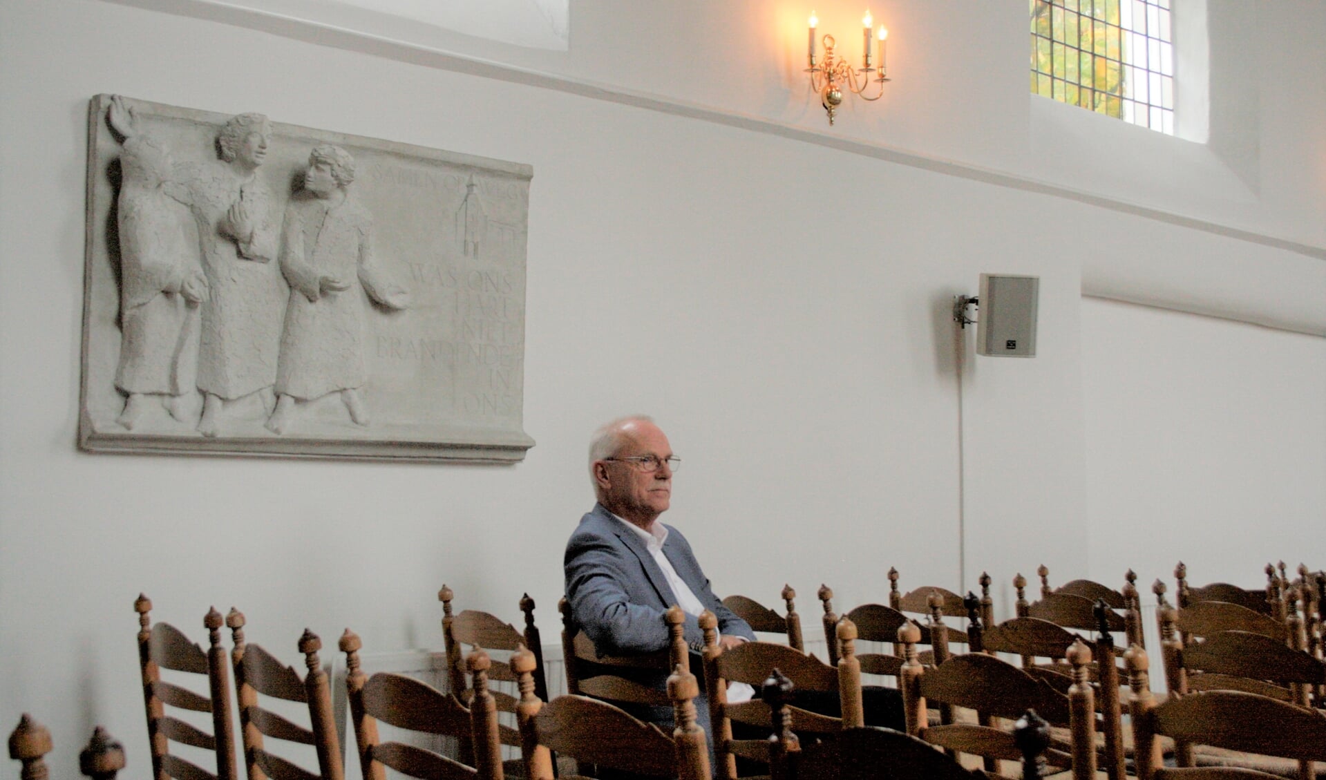 Kees Visser werkte negen jaar in het Witte Kerkje. ,,De leeftijdsopbouw van deze gemeente is heel evenwichtig en dat maakt het een mooie plek om te werken.