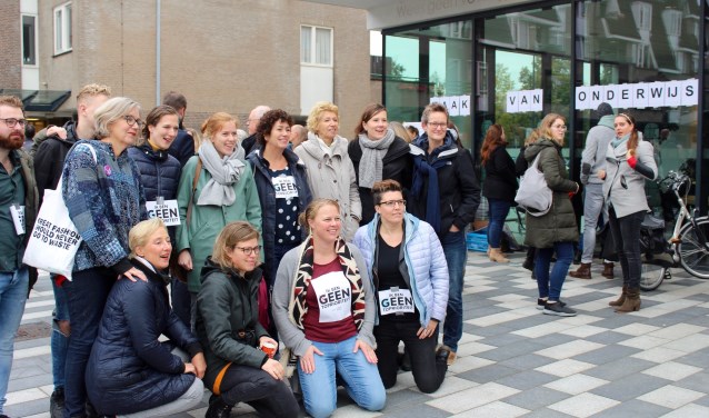 Leusdense leerkrachten uit het basisonderwijs voerden vorige week een protestactie.