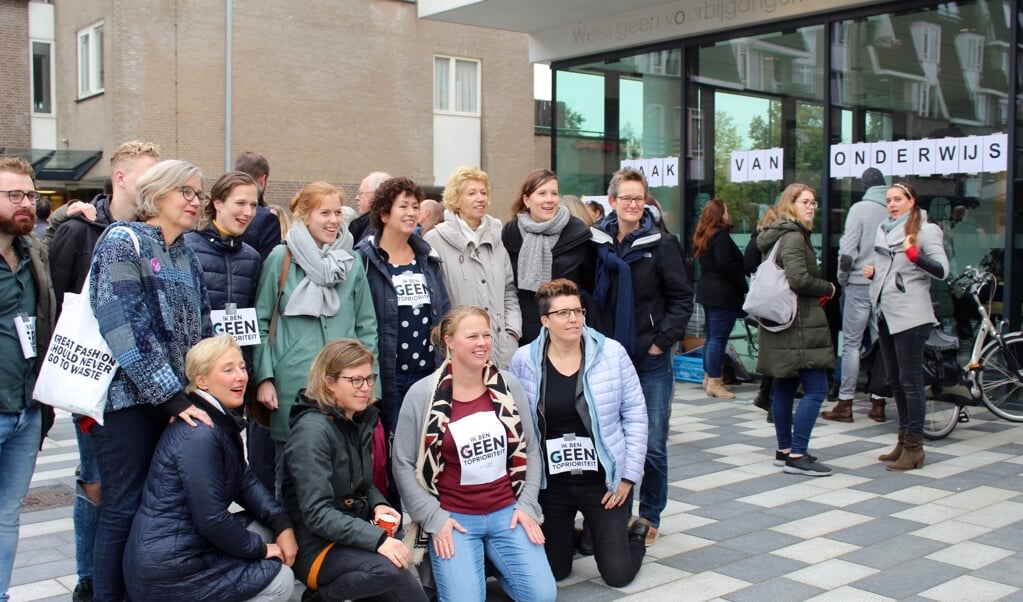 Leusdense leerkrachten uit het basisonderwijs voerden vorige week een protestactie.