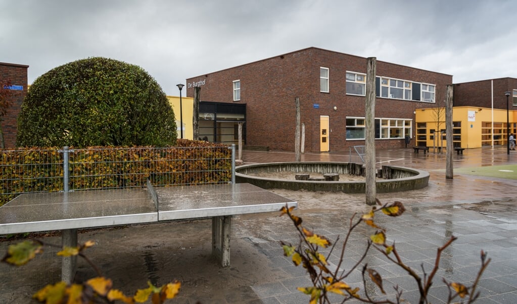 Het schoolplein bij De Burgthof aan de Nederwoudseweg in Barneveld.