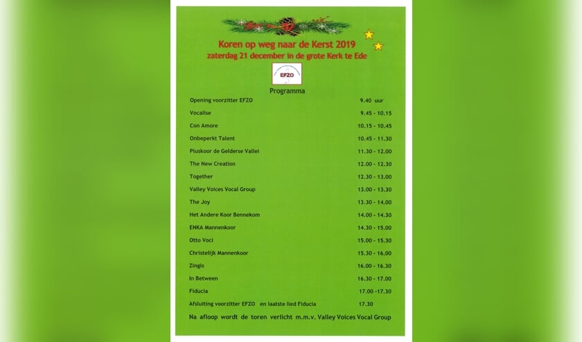 Koren op weg naar de Kerst zaterdag 21 december 2019 in de Oude Kerk