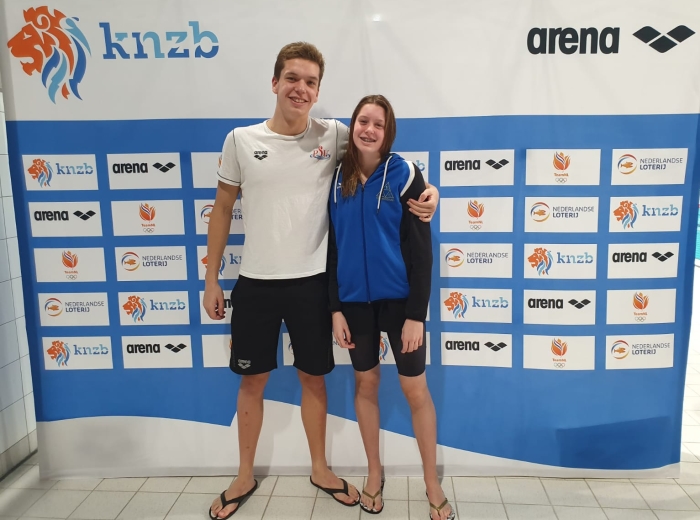 Lars en Kirsten Verhalle tijdens de NJJK in Eindhoven