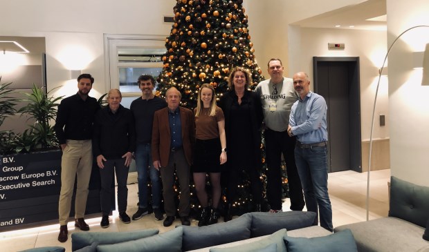 De jury van de Rabobank Talentprijzen en talentbegeleiders van AmstelveenSport van links af: Danny Moinat (Rabobank Amstel en Vecht), Frits Barend, Ron Berteling (talentbegeleider), Rien Alink (voorzitter), Berit Gunderson (talentbegeleider), Agnes Brunninkhuis, Peter van Noord, Brian de Wit.