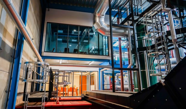 Interieur van de biomassacentrale aan de Geerweg in de Edese wijk Park Reehorst.