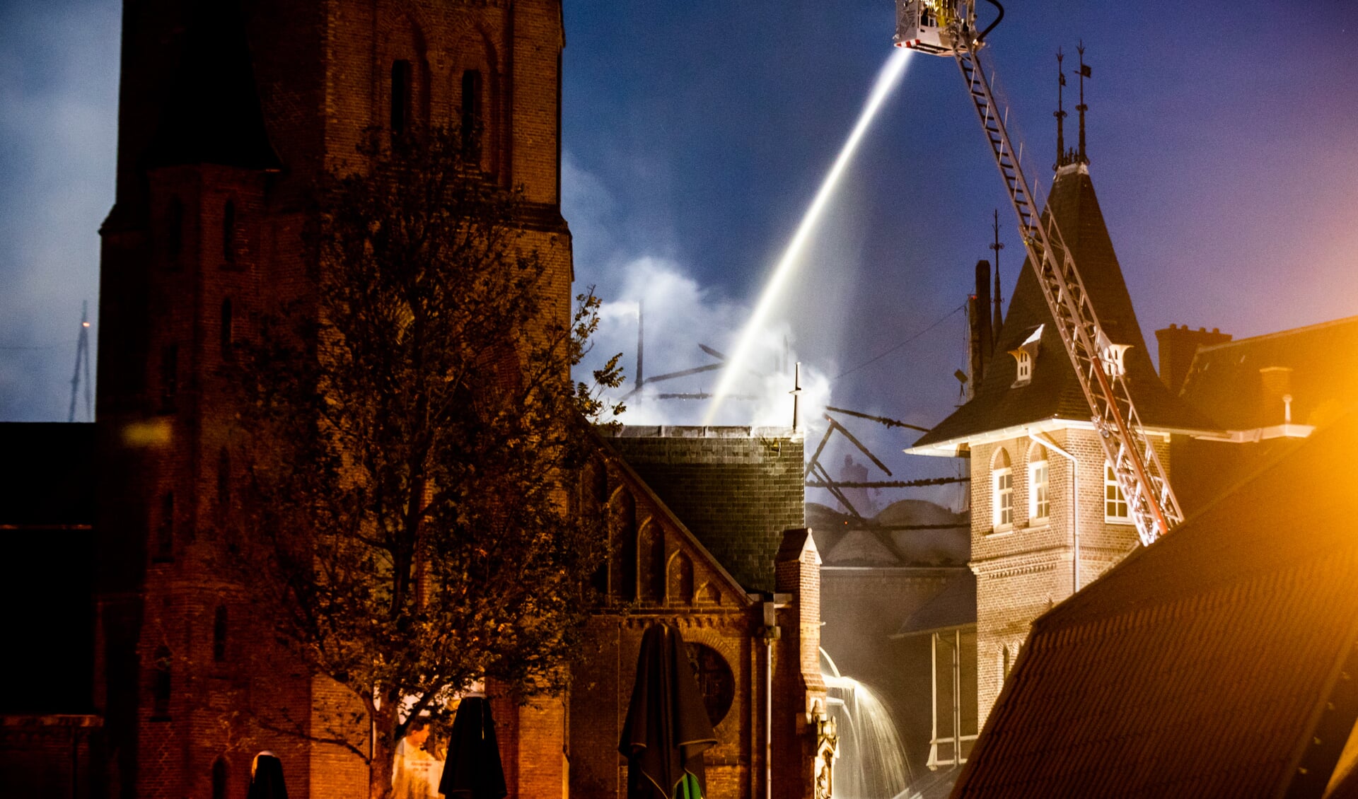 De Urbanuskerk in Bovenkerk werd vorig jaar door brand verwoest. 