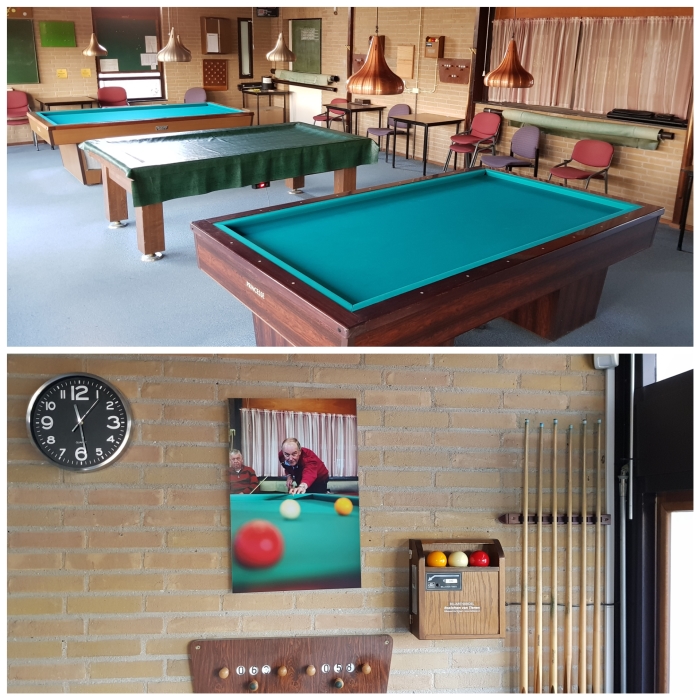 De biljartzaal van "Biljartclub De Ericahorst"