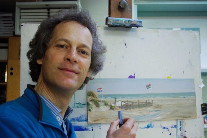 portret Michiel kranendonk in zijn atelier aan De Grutto