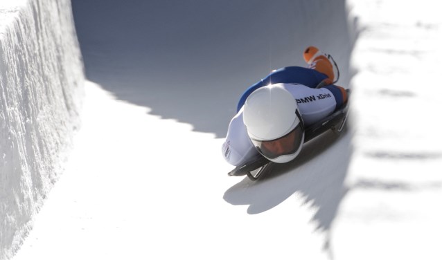 Kimberly Bos tijdens het WK voor vrouwen in Sankt Moritz Zwitserland in op 25 januari.