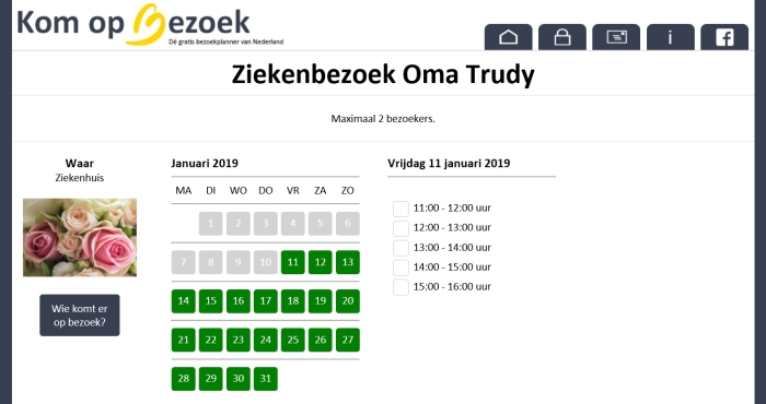 Voorbeeld ziekenbezoekkalender