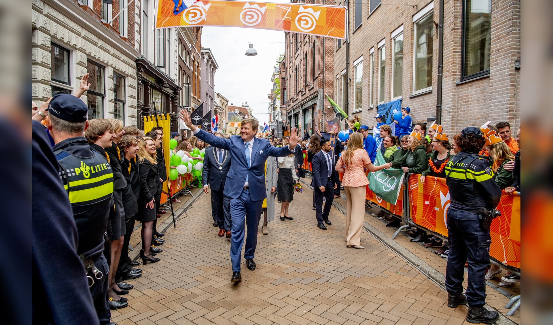 Koning Willem-Alexander tijdens Koningsdag in Groningen. 