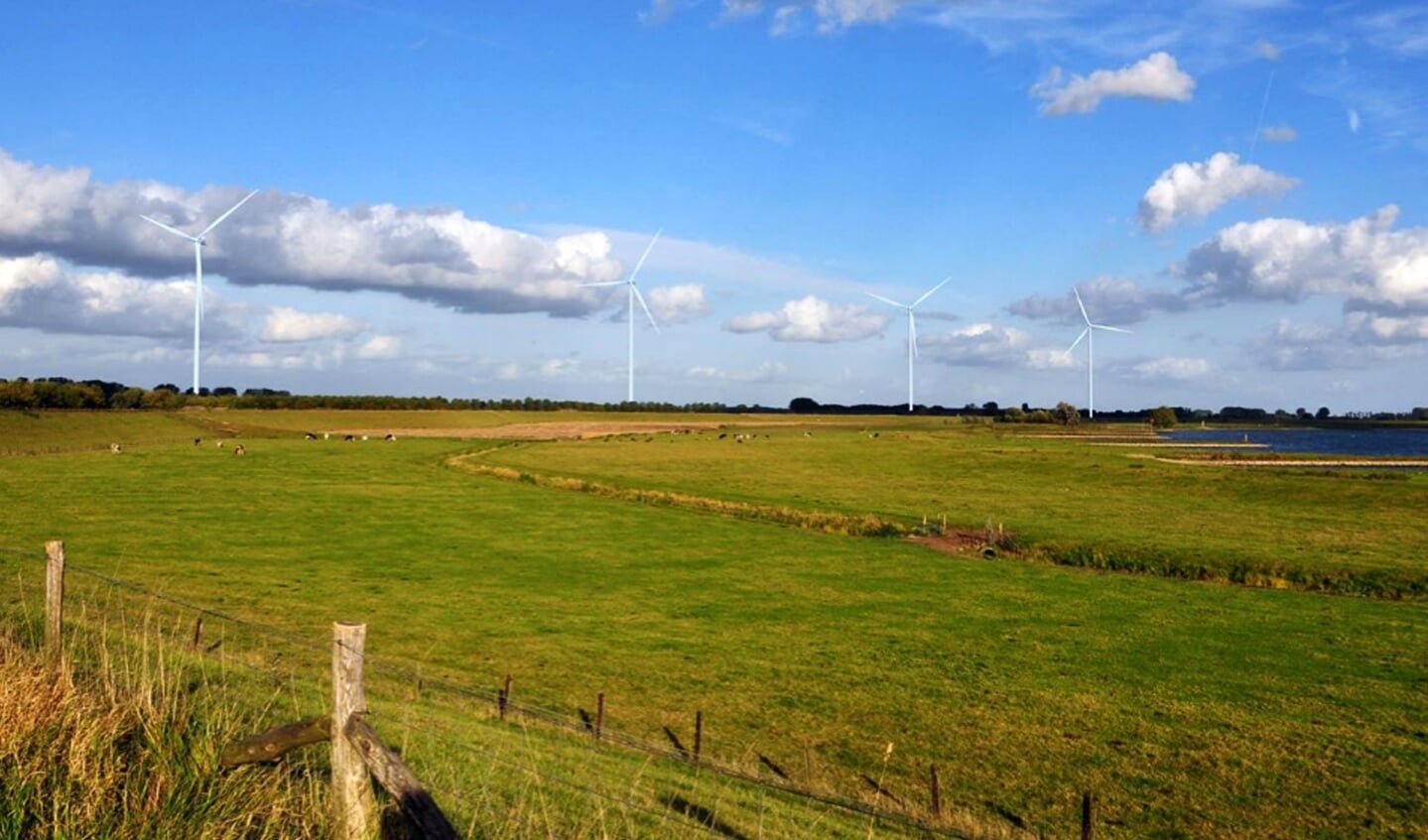 Visualisatie Windpark Goyerbrug vanaf de Lekdijk (nabij de afrit naar Schalkwijk)