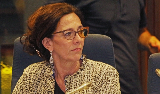 <p>Jacqueline Höcker tijdens een vergadering van de gemeenteraad.</p>