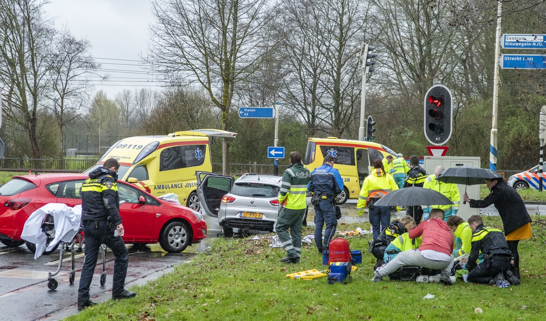 Ongeluk op de 's Gravenhoutseweg in Nieuwegein