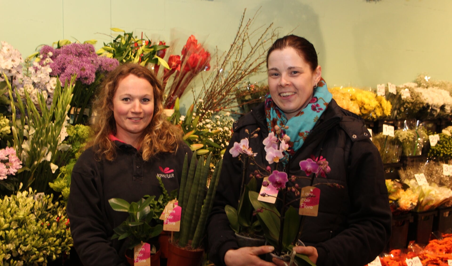 Bonne Fleur verkoopt zowel groene als bloeiende planten van Fair Flora.