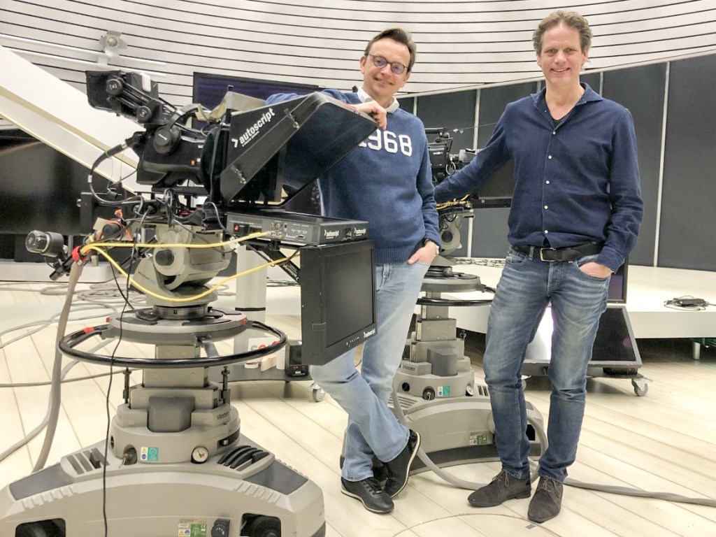 Mike van Breemen (uitvoerend producent) en Jan de Roode (regisseur) genieten nu al van Amersfoort.