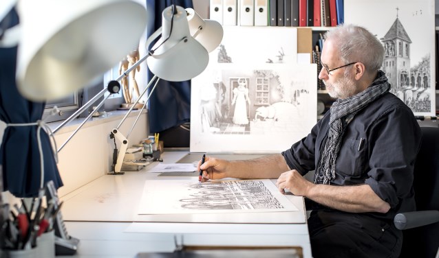 Jan Vosman is tekenaar. Hij liet hij het lesgeven achter zich om zich volledig te storten op zijn tekenwerk.