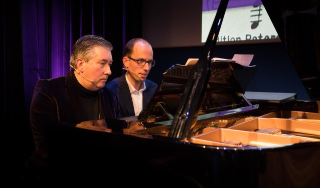 Herman Zondag (links) en Jaap Eilander gaven een masterclass over de Matthäus Passion.