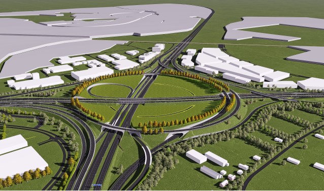 Plannen voor het knooppunt die Rijkswaterstaat eerder presenteerde.