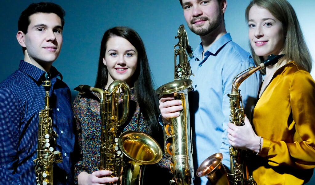 Het Ebonit Saxophone Quartet.
