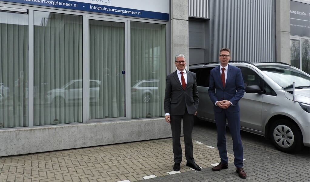 Jacco van der Laarse (links) en Jaap van der Maarl voor hun nieuwe locatie.