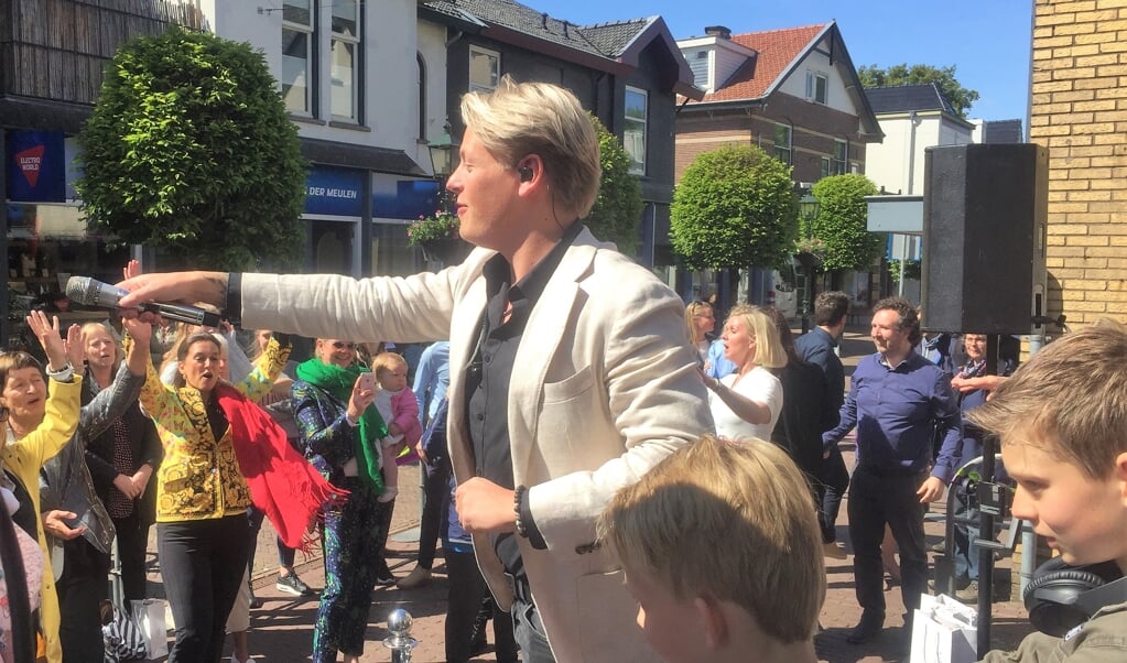 Thomas Berge zaterdag in actie op de Brinkstraat.