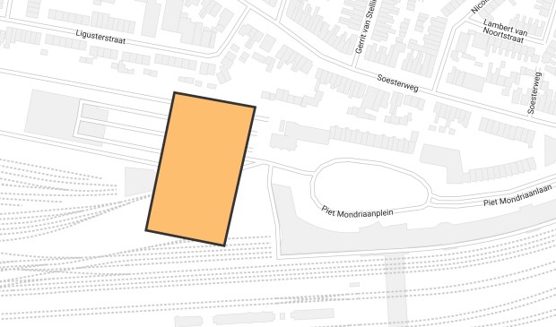 De mogelijke locatie voor een nieuw stadhuis op de Wagenwerkplaats-oost.