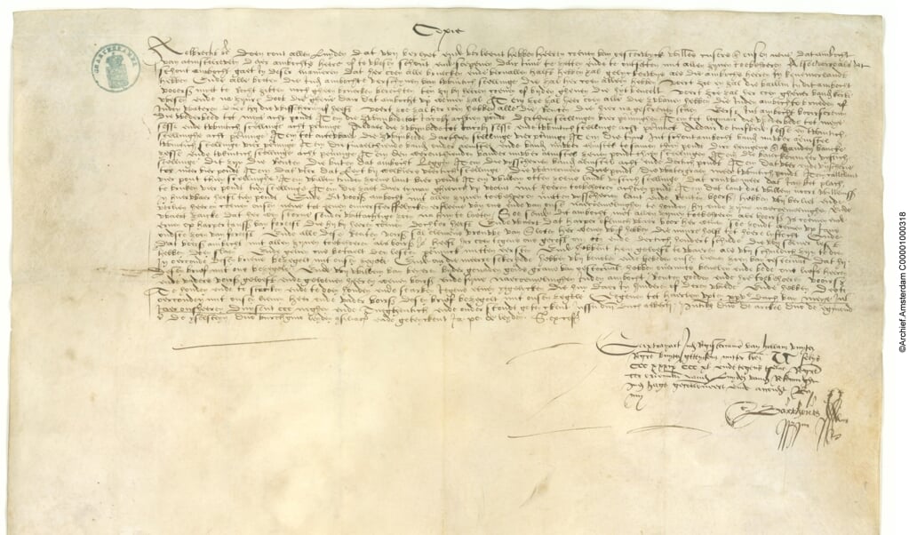 De ´geboorteakte´ van Amstelveen uit 1399.