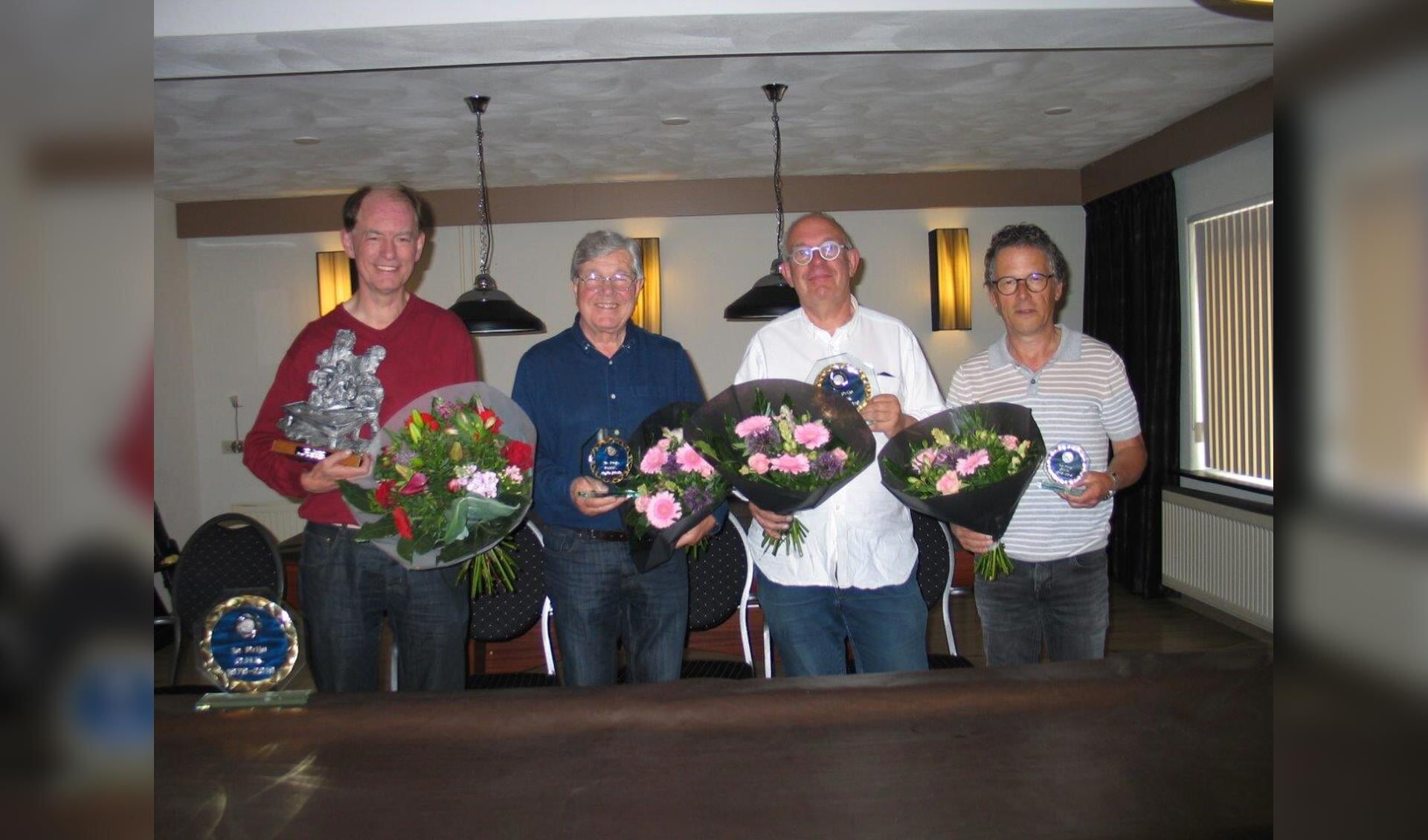 De vier finalisten van het Open Hoevelakens Biljartkampioenschap 2019.