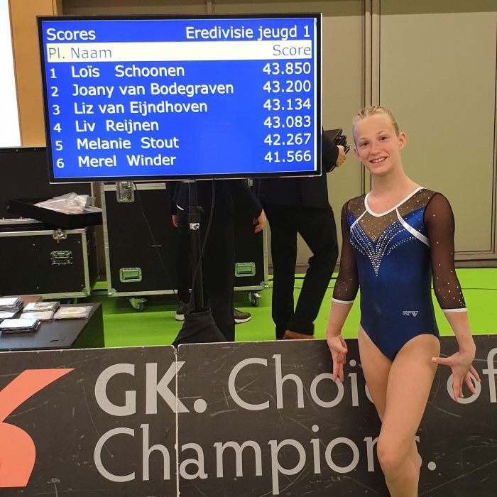 Melanie Stout turnen 5de plaats