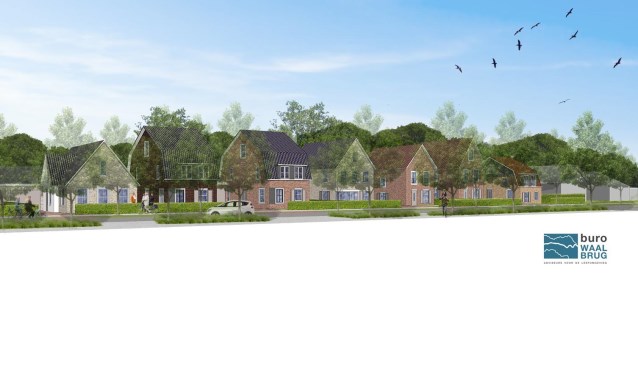 De woningbouw moet plaatsvinden op de braakliggende groene strook van het nieuwe bedrijventerrein.