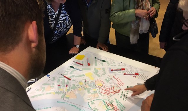Creatieve ideeën bij de plattegrond van het Ouderkerkse centrum