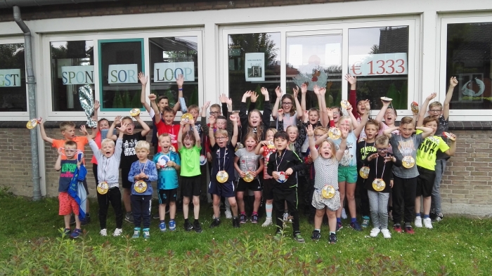 leerlingen met de totale opbrangst