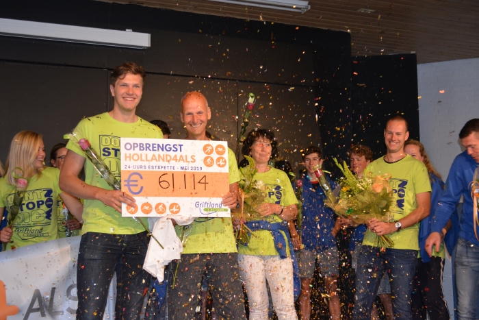 Het Griftland College is erg blij met het enorme bedrag dat opgehaald is voor Holland4ALS