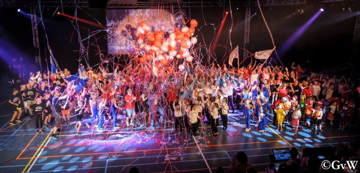 Feest tijdens het slot van de voorstelling