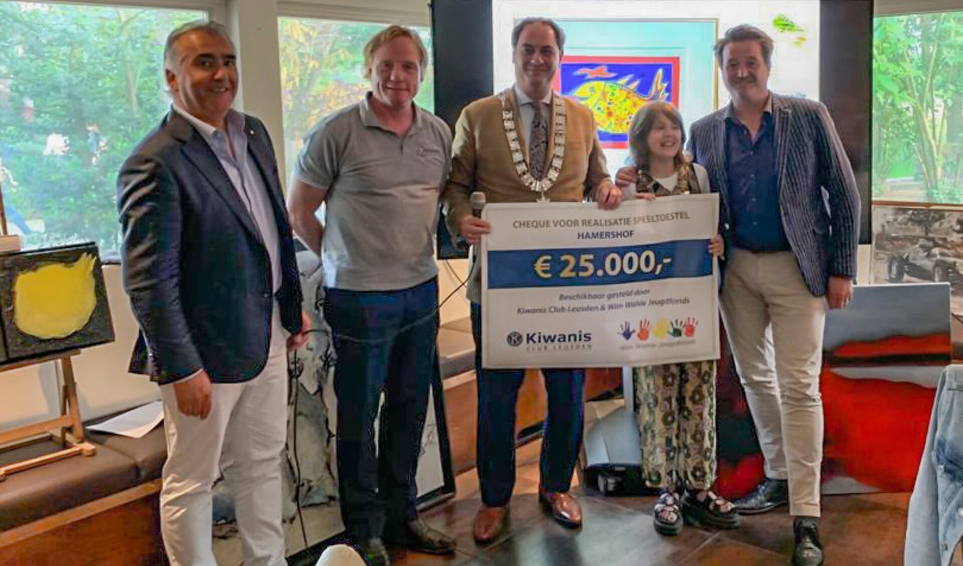 Kiwanis Club Leusden en het Wim Wahle Jeugdfonds schenken € 25.000 t.b.v. een modern speeltoestel in de vernieuwde Hamershof