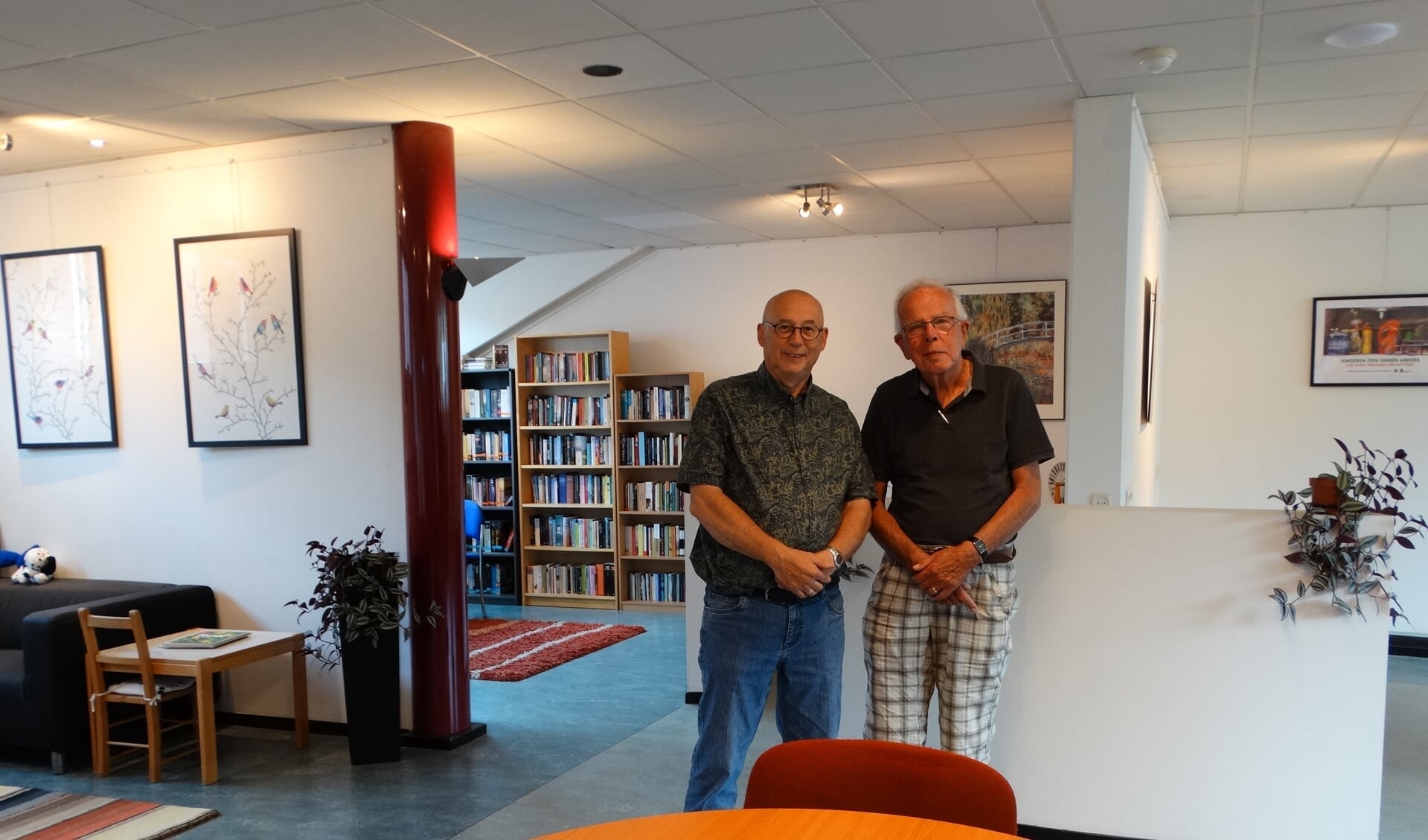 Harry van der Horst en Hans van Mill in de nieuwe cursusruimte